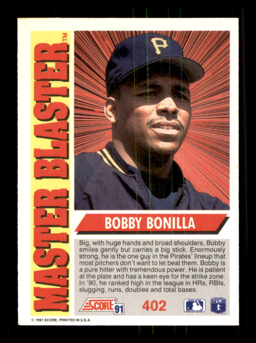 1991 baseball score bobby bonilla pittsburgh pirates 402 mb ebay