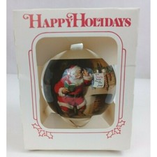 Vintage 1989 Coca Cola Made in USA Glass Christmas Ornament McDonald's