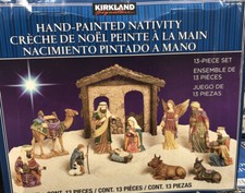 Kirkland Signature Hand-Painted Christmas Nativity 13-Piece Set