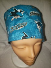 SAN JOSE SHARKS Handmade SURGICAL SCRUB CAPS