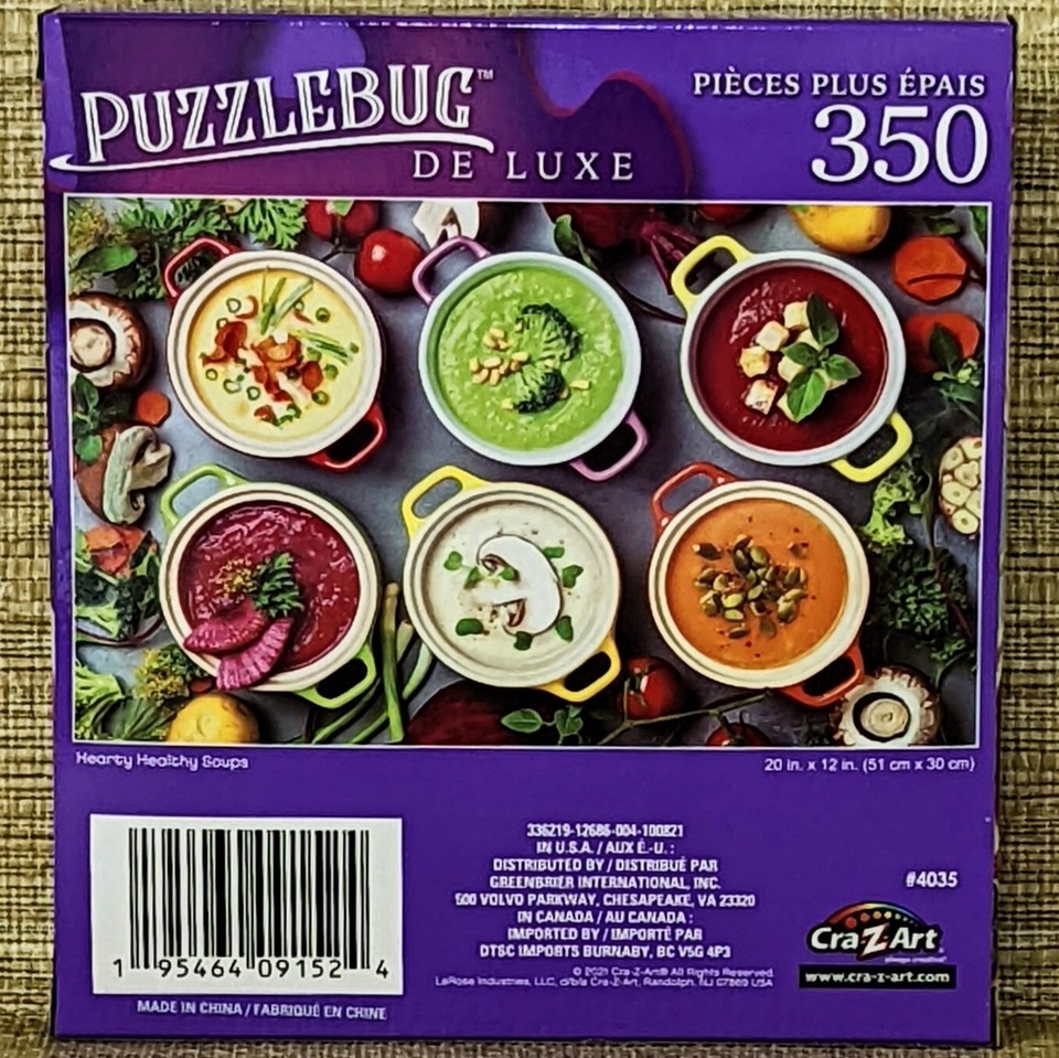 Puzzlebug Deluxe Hearty Healthy Soups Jigsaw Puzzle 350 Pcs Thicker
