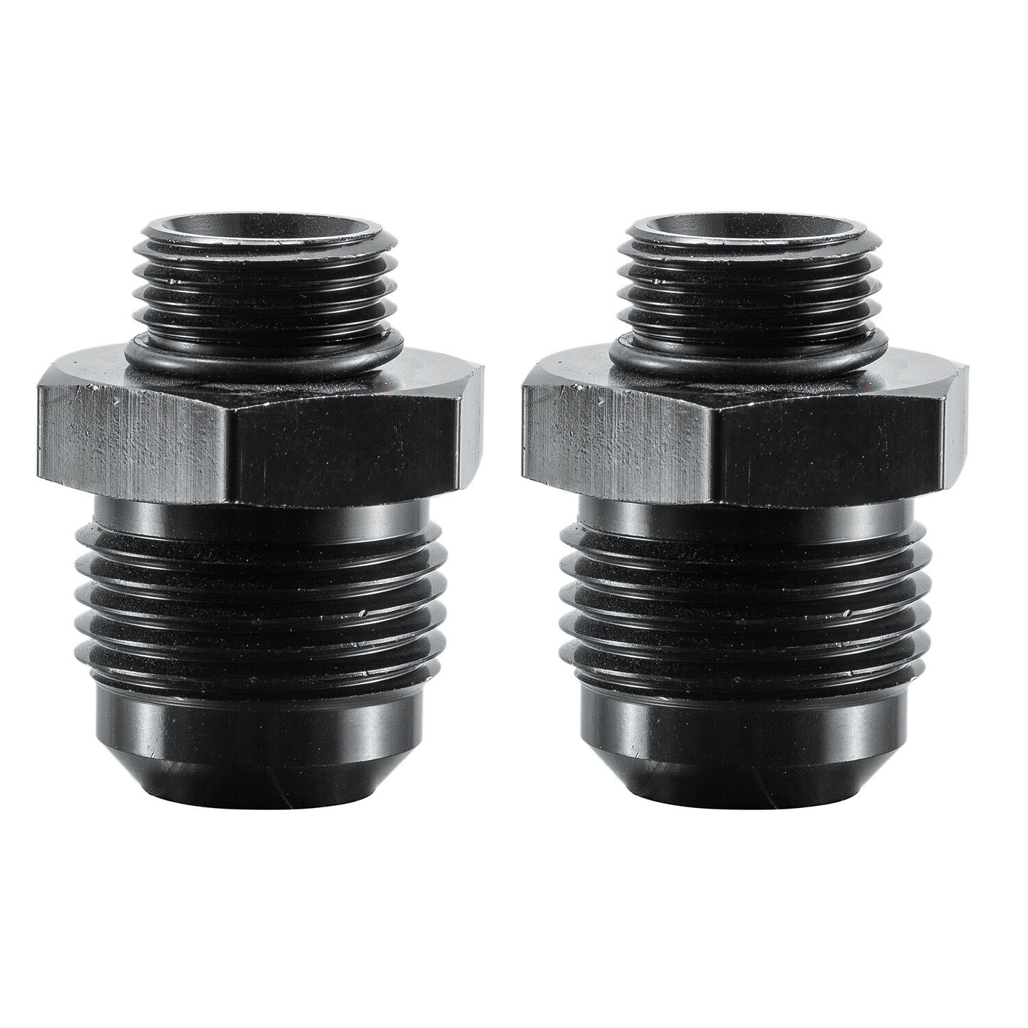 2pc 12AN Male Flare to 8AN ORB O-Ring Fuel Pump Rail Adapter Fitting Aluminum