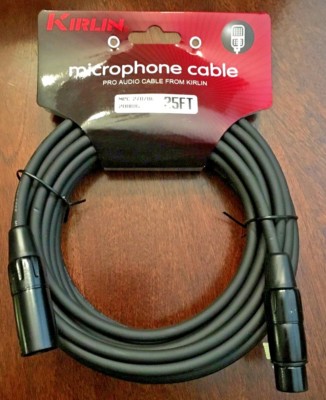 Kirlin 25ft XLR Mic Cable | 20AWG Male to Female | NEW | Fast Free Shipping