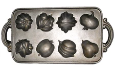 Cast Iron Muffin Harvest Pan Mold Pan John Wright Fruits Vegetables Cornbread US