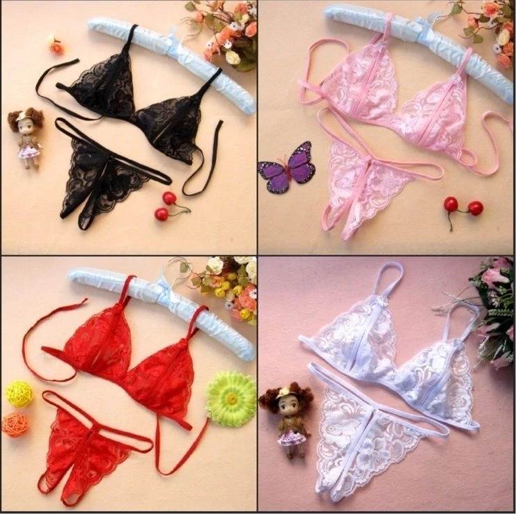 Sexy Lingerie Babydoll Crotchless Bra Hot Lace Underwear Nightwear G-string Gift