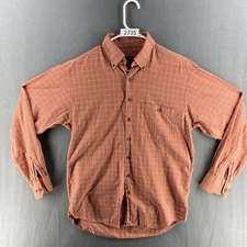 Scott Barber Long Sleeve Button Shirt Men's L Blue Orange Plaid