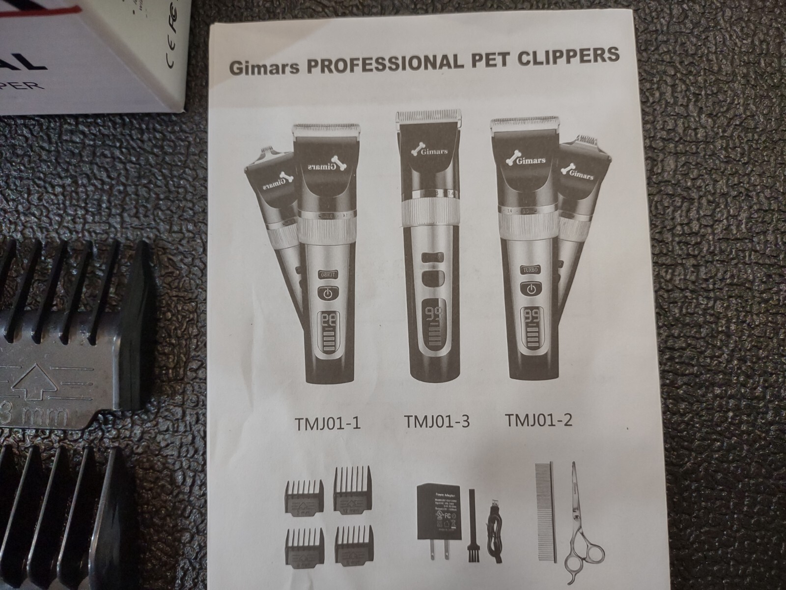GIMARS PRO 2 IN 1 CERAMIC DOG GROOMING CLIPPERS/SMALL TRIMMER (3 SPEED)