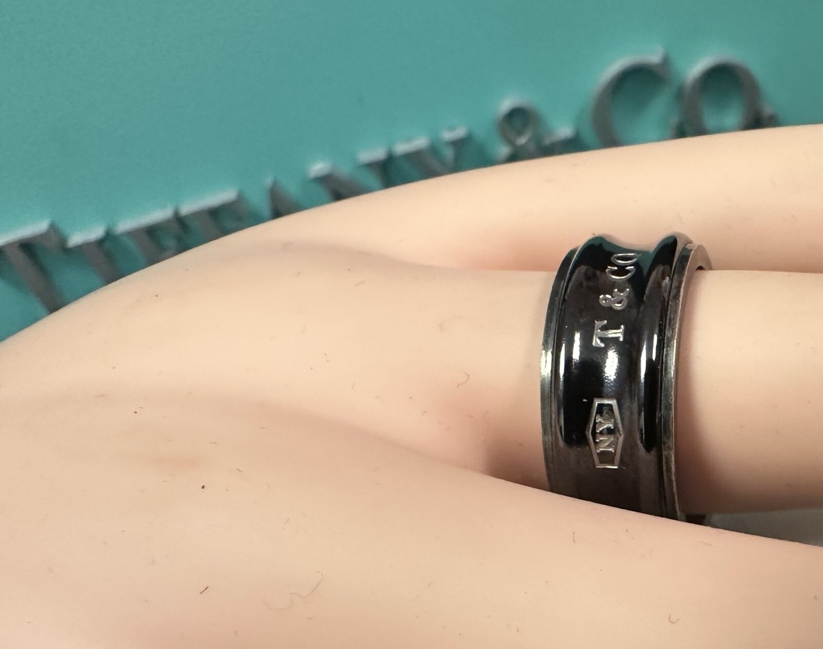 Tiffany&Co 1837 Black Titanium Ring Sterling Silver Size 8 Tiffany&Co 1837 Black Titanium Ring Sterling Silver Size 8