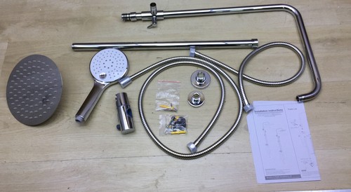 JOHO Duschsystem ohne Umschalter, Regendusche, Kopfbrause D20cm, I28084