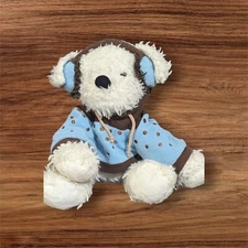Hugfun International Blue/Brown Hoodie Teddy Bear Plush w/Earmuffs