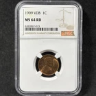 1909 VDB 1c Lincoln Cent Philadelphia Choice Red Uncirculated NGC MS 64 RD