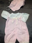Vintage Cabbage Patch Kids/Doll Pink Striped Preemie Outfit (427)