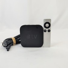 Apple TV 3rd Generation A1469 Streaming Media Player 1080p w Remote Cord Black