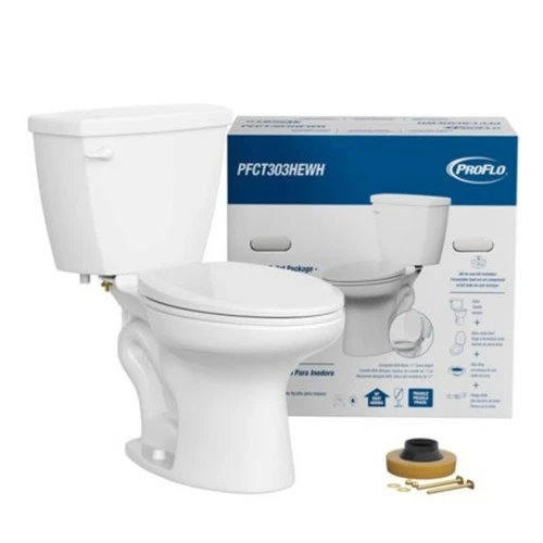 PROFLO PFCT303HE Complete 1.28 GPF Two Piece Elongated Toilet - White - Picture 1 of 3