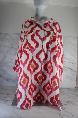 John Mark Womens XL Pink Button Front Top Essentials Collection Plus Size NWT