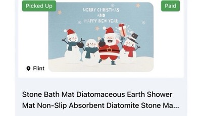 Diatomaceous Earth Stone Bath Mat 24x16 Christmas Fast Drying Shower Bathroom