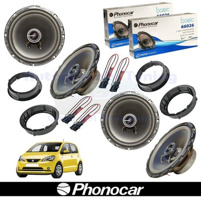 Phonocar 66026 2-Way Coaxial Speakers 16.5cm Front/Rear 60W RMS SEAT MII