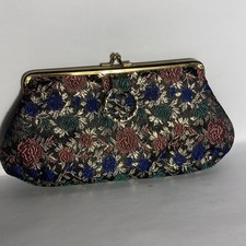 Vintage Tapestry Evening Bag Purse Gold Accents Lining Clasp 9 X 4.5