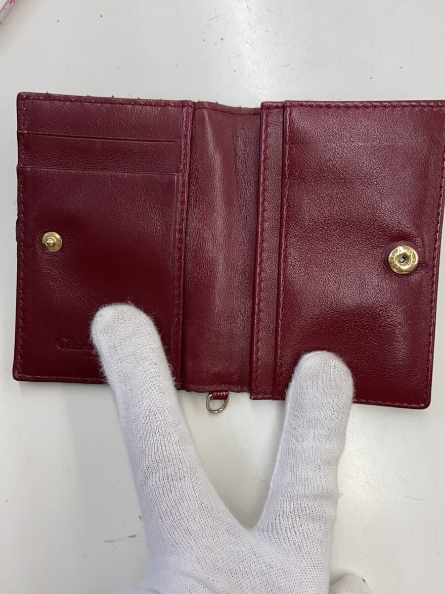 Christian Dior LADY DIOR Card Case Enamel RED Plain Women's thumbnail 4