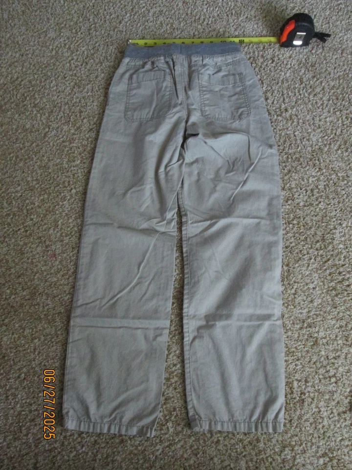 Pantalones de Algodón Carter's - Niños Talla 14 - Cintura Elástica, Bolsillos, Caqui Foto 3 de 4