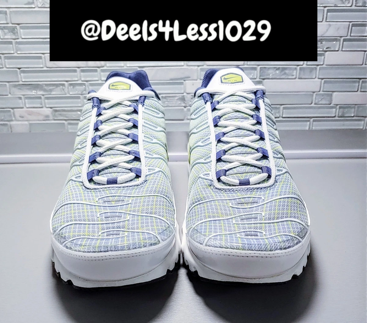 Nike Air Max Plus Running Mens Pebble Grey White Lime Navy Blue Nike Air Max Plus TN -  main image 4