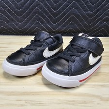 Nike Court Legacy Baby Toddler Shoes Black White Red Hook Loop US 5C UK 4.5 EUR