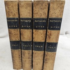 1828 Plutarch's Lives In 4 Volumes Translated From Original Greek Langhorne HC