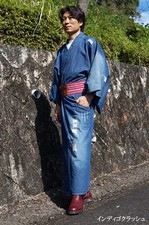 Kimono Kimono for Men Denim Washable Kimono Denim Men s Indigo Crush M Japan