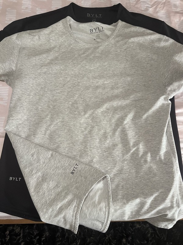 BYLT Premium Basics Mens Large Lux Drop Cut Short Sleeve Stretch T-Shirt  Lot 2
