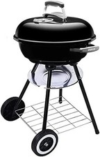 17" Holzkohlegrill Outdoor Tragbarer Kugelgrill mit Rollen & Deckel