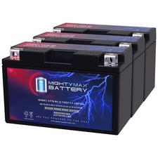 Mighty Max YT7B-BS 12V 6.5AH 110 CCA Rechargeable Motorcycle Battery - 3 Pack