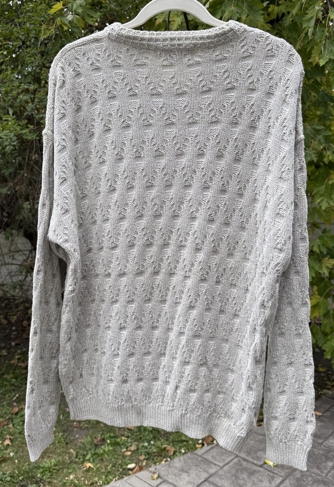 Suéter Tejido Vintage Mondo Beige Mármol Hecho en Italia Talla Grande, Clásico Cálido Foto 2 de 4