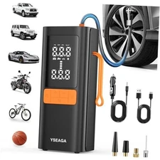 Tire Inflator Portable Air Compressor, 150PSI&12V DC Air Pump for Car Black