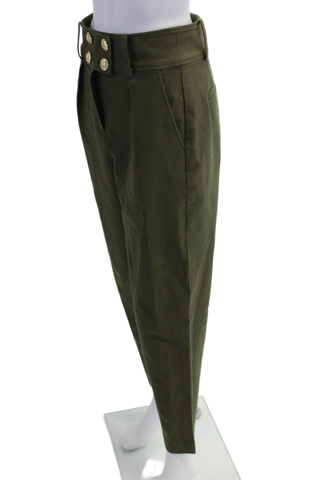 Derek Lam 10 Crosby Women Ankle Cropped Pants Green Size 4 - Image 2 of 4