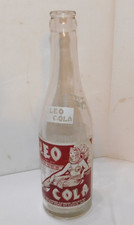 RARE Cleo Cola Glass Soda Bottle Red Label Egyptian Motif Centralia Irvington IL