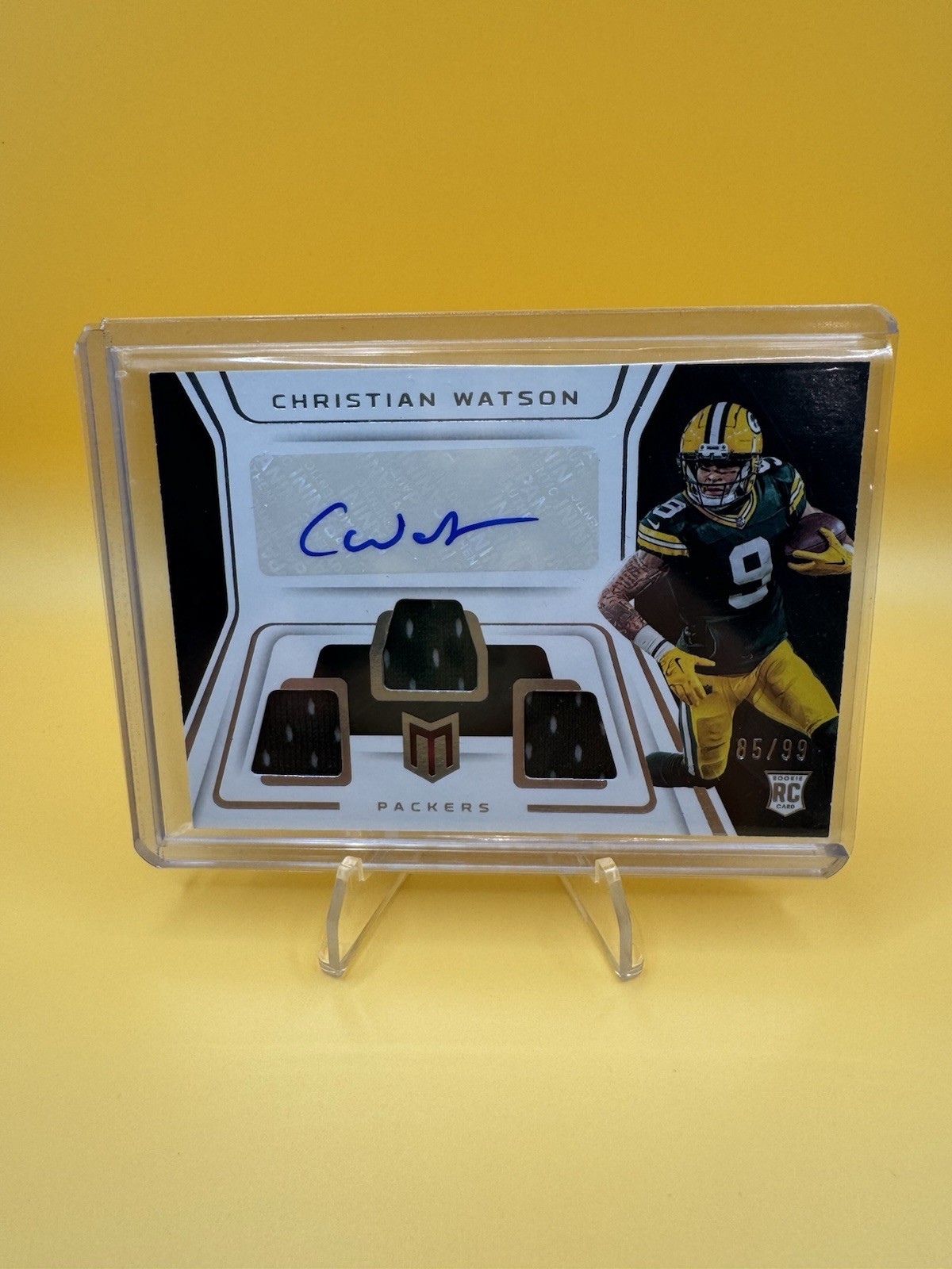 Christian Watson 2022 Panini Chronicles Momentum RPA RC Jersey Patch Auto /99!