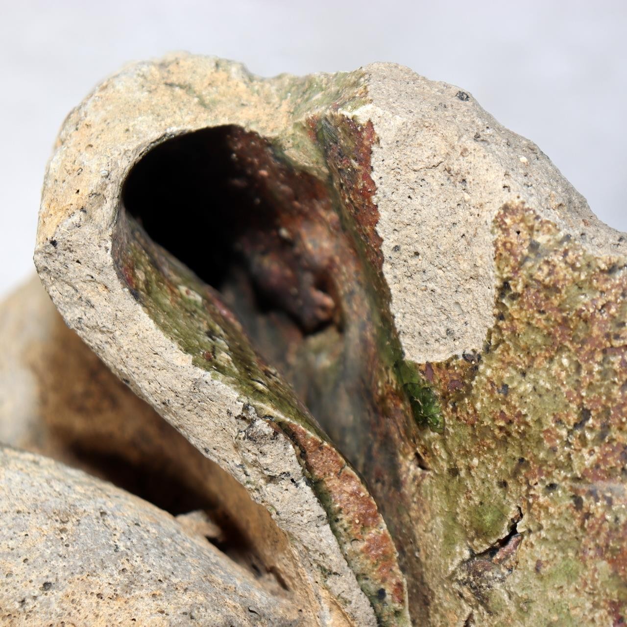 Japanese Antique Yama Chawan Fragment Pottery Wabi Sabi Style PCP270 -1