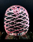 1970s Gentile Glass Pink Swirl with Controlled Bubbles Paperweight Back Stamped — photo 6
