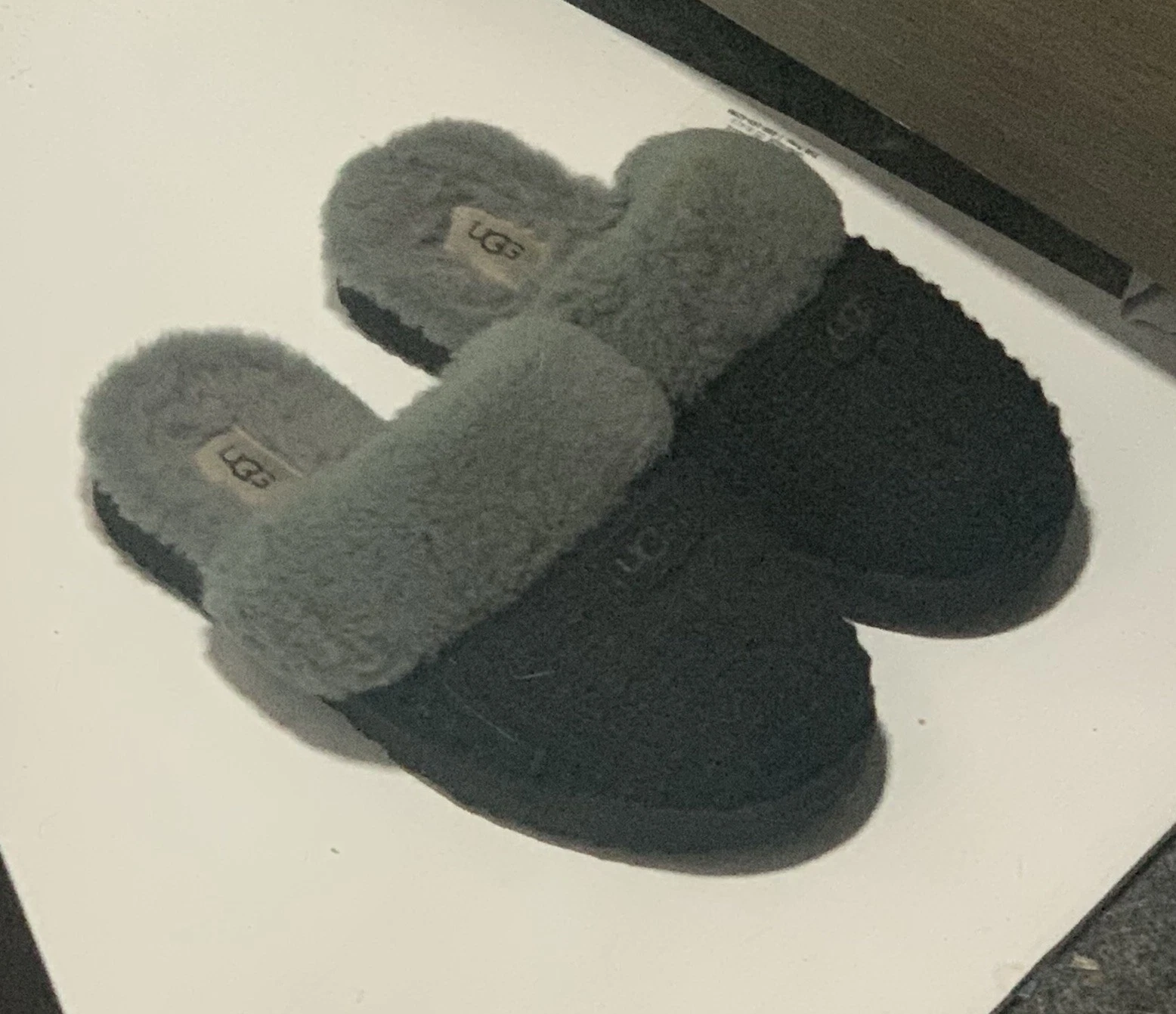 UGG Ciabatte Sandali da Interno Uomo Nero Grigio Soffici Slip On Scarpe Comode