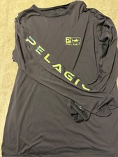 PELAGIC Shirt Mens Large Black Fishing AquaTek UVP Long Sleeve Performance Logo