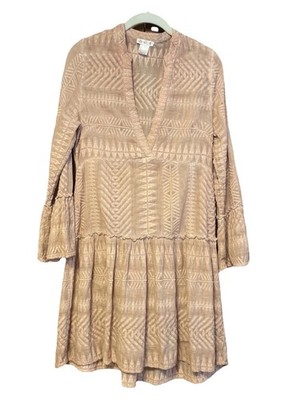 VENUS Women s 100% Cotton Dress Coverup Blush Peach Embroidered Size 4 Boho