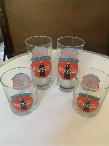 Coca-Cola Vintage Drinking Glasses Set Of 4