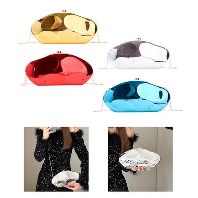 Clutch Glitzer Steinform für Damen Acryl Tasche Nischen Design Elegant Kette