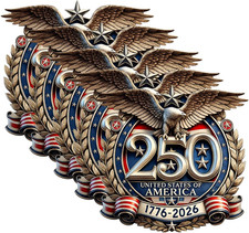 5 Pack America 250Th Anniversary Patriotic Stickers The Independence of USA Stic