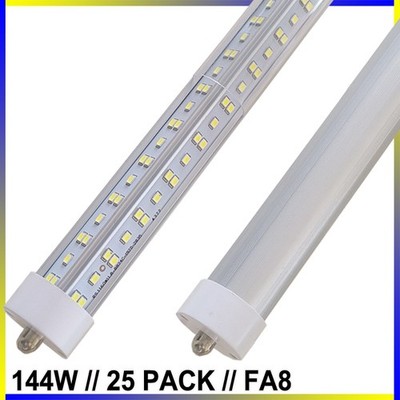 25Pcs T8 8FT FA8 Single Pin Led Tube Light Bulbs 144W 8' Led Shop Light 6500K