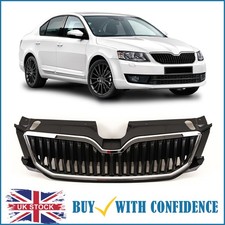 Front Bumper Upper Grille With Chrome Trim For Skoda Octavia 2013-2017 New