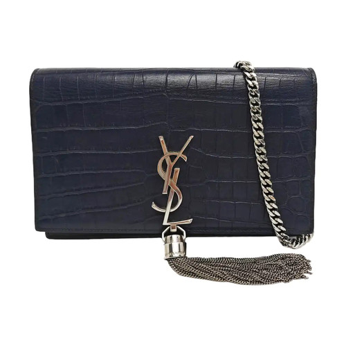 Yves Saint Laurent KATE Handbags Leather Blue Free Shipping | Duties Paid