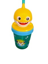 Baby Shark Cup With 3D Lid  Straw Zak Designs Super Sipper 13 oz Toddler NEW 