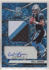 2019 Panini Spectra Rookie Neon Blue Prizm 62/75 Will Grier #205 Patch Auto 0w8