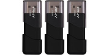 PNY P-FD128X5ATT03-MP 128GB Attach  3 USB 2.0 Flash Drive, Black Pack of 3 